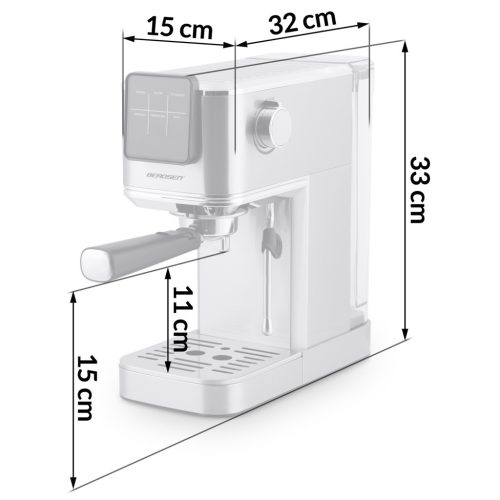 Kávéfőző dugattyú 20 bar Berdsen BD-770 ezüst