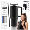 Berdsen vákuumos termosz bögre szívószállal, 1180 ml, fekete