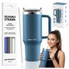 Berdsen vákuumos termosz bögre szívószállal, 1180 ml, sötétkék
