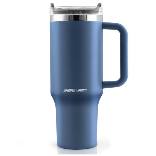 Berdsen vákuumos termosz bögre szívószállal, 1180 ml, sötétkék