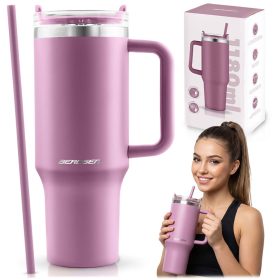   Berdsen vákuumos termosz szívószállal 1180 ml rózsaszín