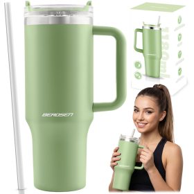 Berdsen vákuumos termosz szívószállal 1180 ml zöld