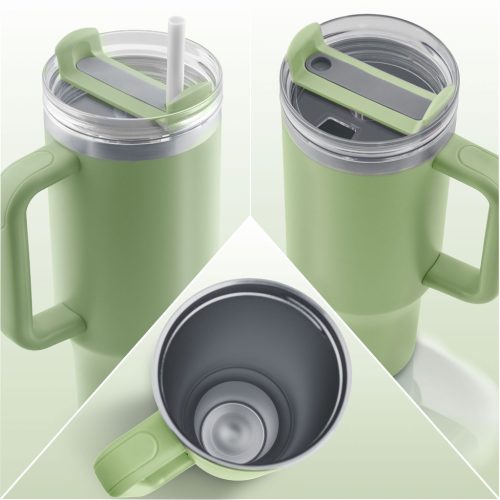 Berdsen vákuumos termosz szívószállal 1180 ml zöld
