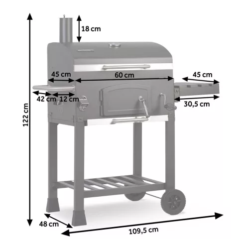 Berdsen BD-891 fekete faszén grill fedéllel