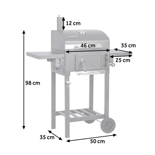 Berdsen BD-892 fekete faszén grill fedéllel