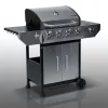 Gázüzemű kerti grillsütő, öntöttvas ráccsal és fedővel, 4+1 égővel, Berdsen BD-896