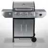 Gázüzemű kerti grillsütő, öntöttvas ráccsal és fedővel, 4+1 égővel, Berdsen BD-896
