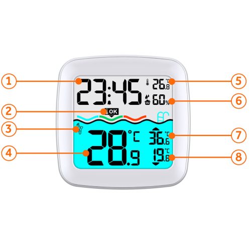 Meteorológiai állomás BD-913 fehér úszómedence-érzékelővel