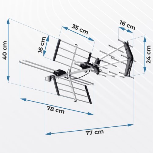 Irányított kültéri TV antenna, Ultra HD 4K - Berdsen BD-950 