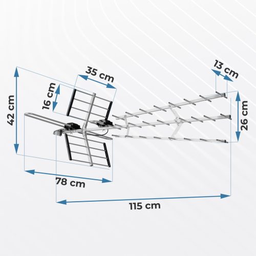 Irányított kültéri TV antenna, Ultra HD 4K - Berdsen BD-952 