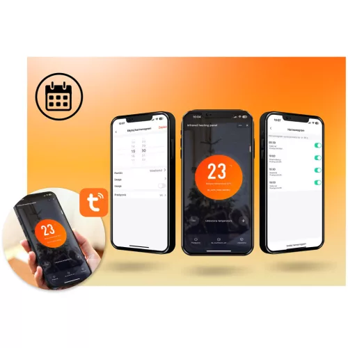 Infravörös hősugárzó, 600W, WiFi, Tuya Smart alkalmazásról irányítható - Berdsen BD-981