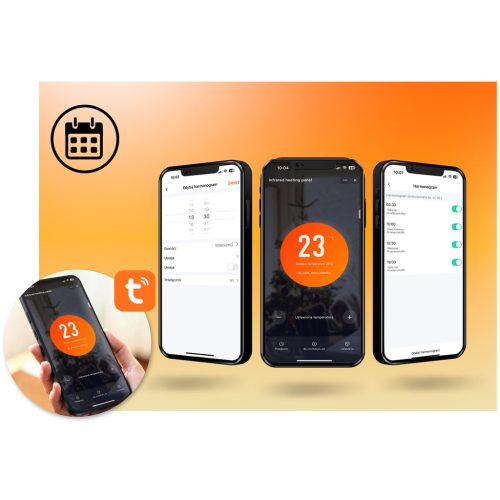 Infravörös hősugárzó, 600W, WiFi, Tuya Smart alkalmazásról irányítható - Berdsen BD-981