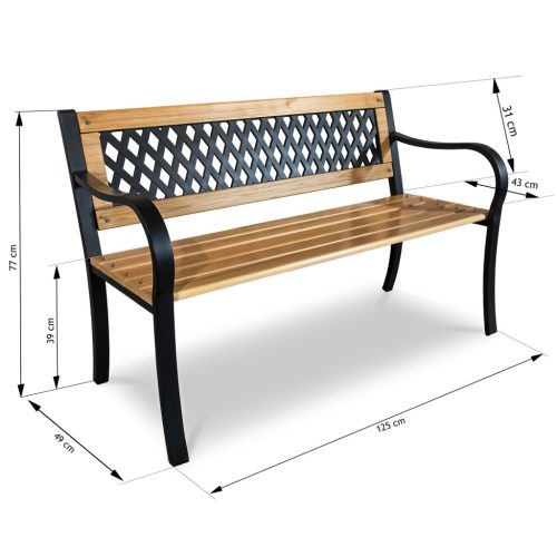 Kerti pad háttámlával 125 x 77 x 49 cm Sofatel Elion