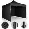 Kerti pavilon 3 fallal, 3 x 3 m, fekete, Plonos