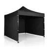 Kerti pavilon 3 fallal, 3 x 3 m, fekete, Plonos