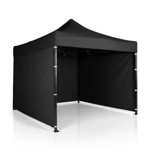 Kerti pavilon 3 fallal, 3 x 3 m, fekete, Plonos