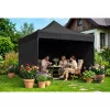 Kerti pavilon 3 fallal, 3 x 3 m, fekete, Plonos