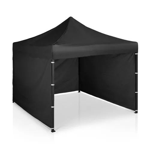 Kerti pavilon 3 fallal, 3 x 3 m, fekete, Plonos