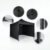 Kerti pavilon 3 fallal, 3 x 3 m, fekete, Plonos