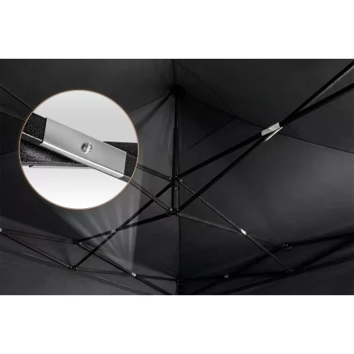 Kerti pavilon 3 fallal, 3 x 3 m, fekete, Plonos