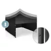 Kerti pavilon 3 fallal, 3 x 3 m, fekete, Plonos