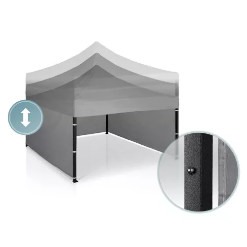 Kerti pavilon 3 fallal, 3 x 3 m, szürke, Plonos