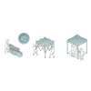 Kerti pavilon 3 fallal, 3 x 3 m, szürke, Plonos