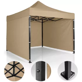 Kerti pavilon 3 fallal, 3 x 3 m, bézs, Plonos