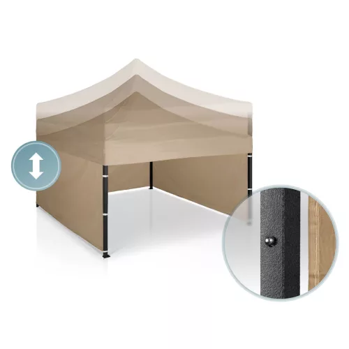 Kerti pavilon 3 fallal, 3 x 3 m, bézs, Plonos