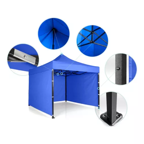 Kerti pavilon 3 fallal, 3 x 3 m, kék, Plonos