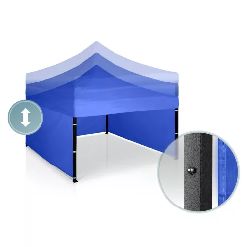 Kerti pavilon 3 fallal, 3 x 3 m, kék, Plonos