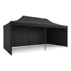 Kerti pavilon 3 fallal, 3 x 6 m, fekete, Plonos