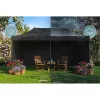 Kerti pavilon 3 fallal, 3 x 6 m, fekete, Plonos