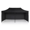 Kerti pavilon 3 fallal, 3 x 6 m, fekete, Plonos