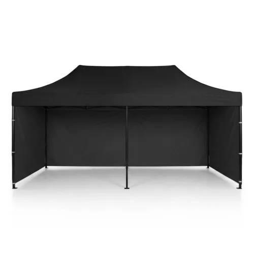 Kerti pavilon 3 fallal, 3 x 6 m, fekete, Plonos
