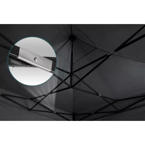 Kerti pavilon 3 fallal, 3 x 6 m, fekete, Plonos