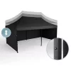 Kerti pavilon 3 fallal, 3 x 6 m, fekete, Plonos