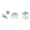 Kerti pavilon 3 fallal, 3 x 6 m, fekete, Plonos