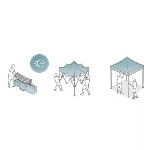 Kerti pavilon 3 fallal, 3 x 6 m, fekete, Plonos