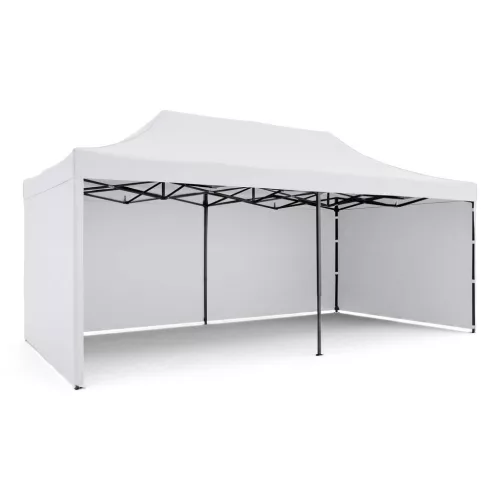 Kerti pavilon 3 fallal, 3 x 6 m, fehér, Plonos
