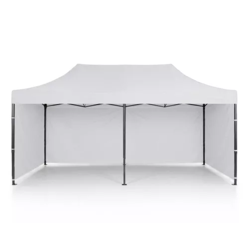 Kerti pavilon 3 fallal, 3 x 6 m, fehér, Plonos