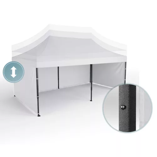 Kerti pavilon 3 fallal, 3 x 6 m, fehér, Plonos
