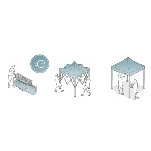 Kerti pavilon 3 fallal, 3 x 6 m, fehér, Plonos