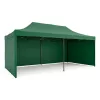 Kerti pavilon 3 fallal, 3 x 6 m, zöld, Plonos