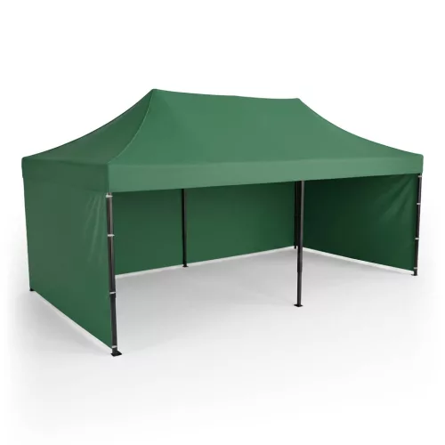 Kerti pavilon 3 fallal, 3 x 6 m, zöld, Plonos