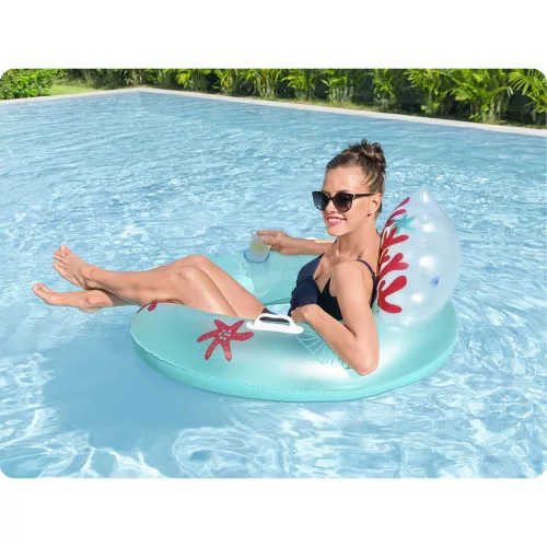 Úszógyűrű háttámlával Coral Bliss 107 x 113 cm Bestway 43730