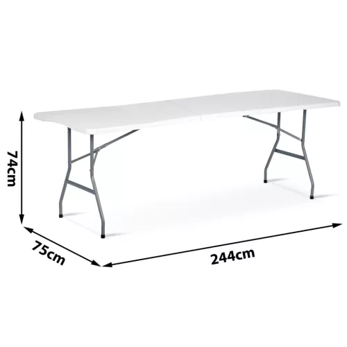 Összecsukható kerti asztal 244 cm Plonos fehér