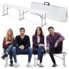 Plonos összecsukható kerti pad 180 cm, fehér