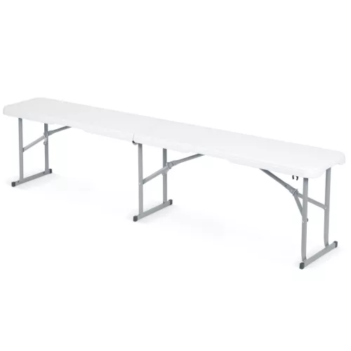 Plonos összecsukható kerti pad 180 cm, fehér