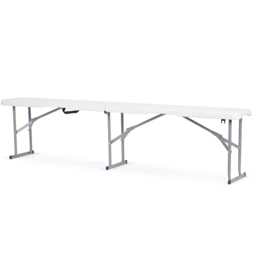 Plonos összecsukható kerti pad 180 cm, fehér